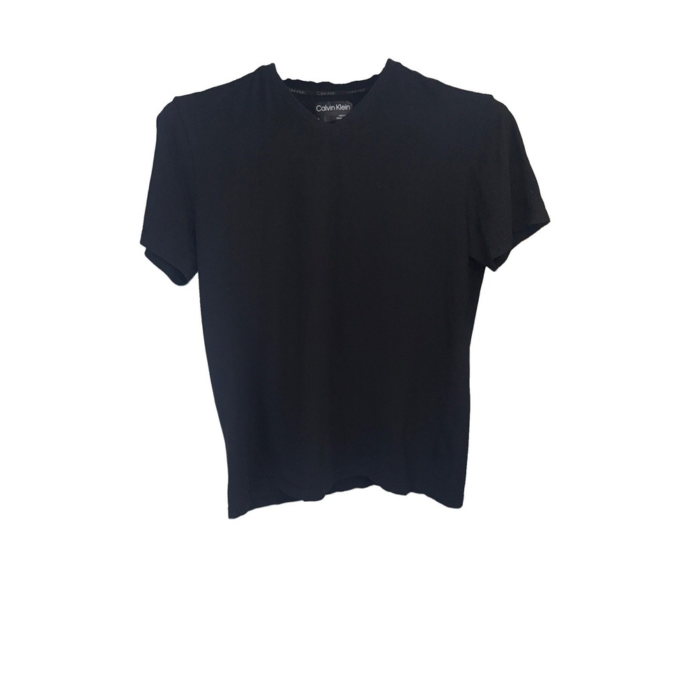 Mens Calvin Klein Long Sleeve‎ V Neck T Shirt L Black